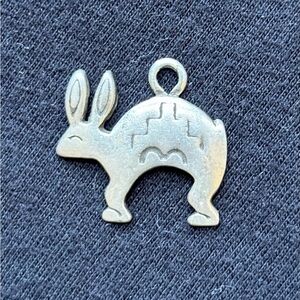 925 Sterling Silver Vintage Rabbit Charm Southwestern Animal Figure Pendant